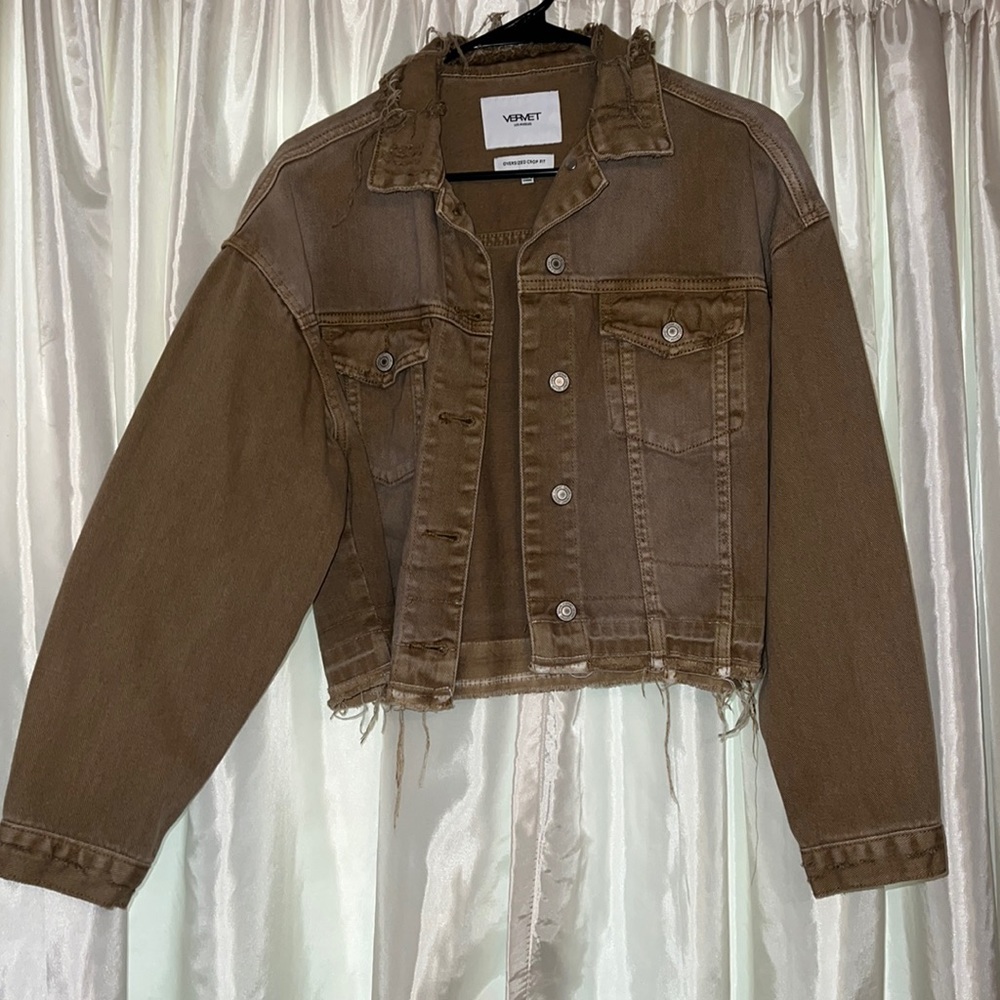 Distressed Brown Denim Jacket